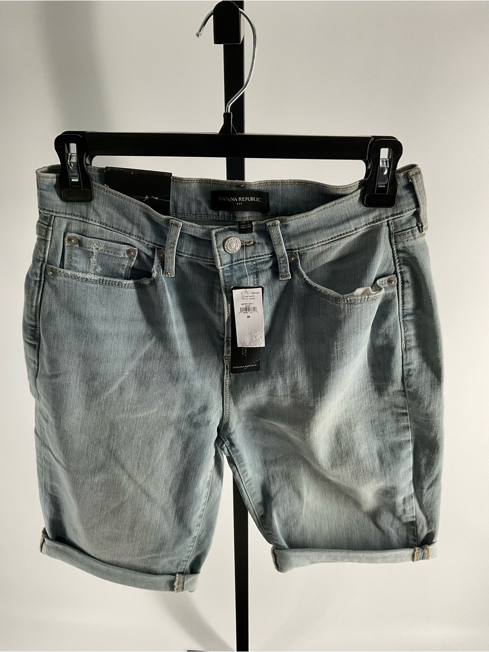 Banana Republic Light Wash Rolled-Hem Denim Shorts